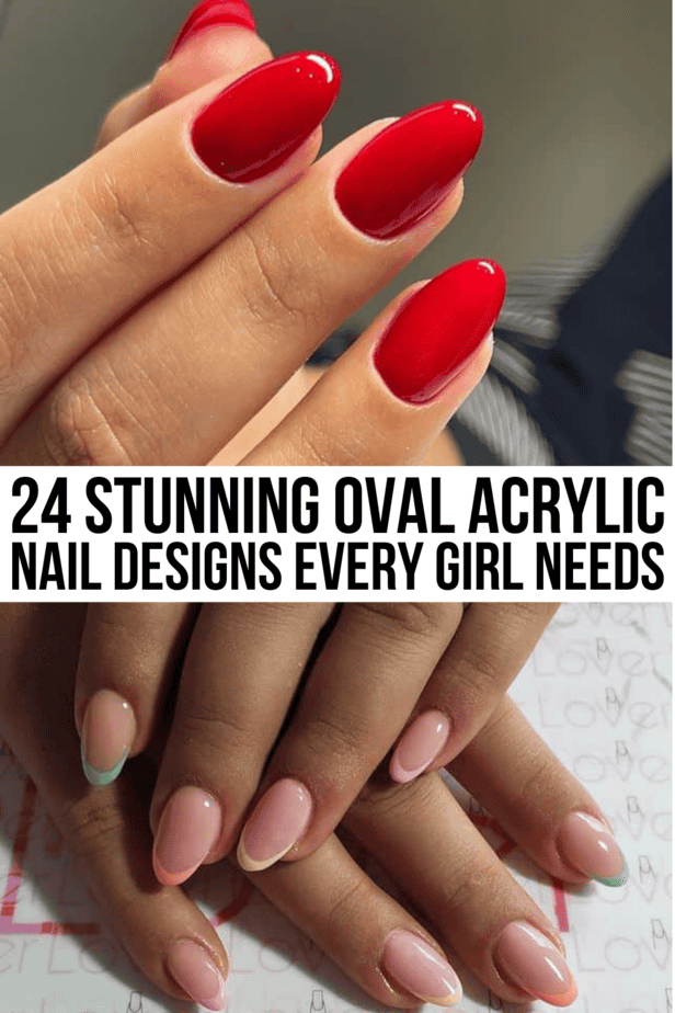 24 splendide decorazioni ovali per unghie in acrilico di cui ogni ragazza ha bisogno