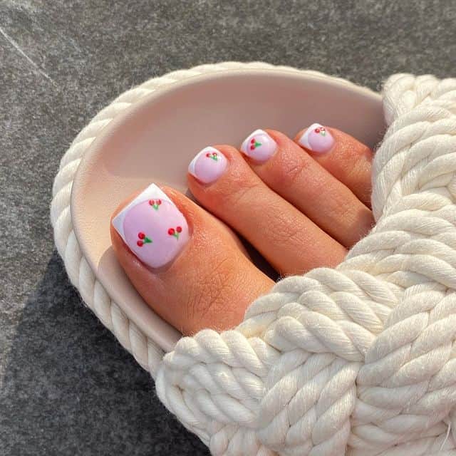 Adorable cherry nail design