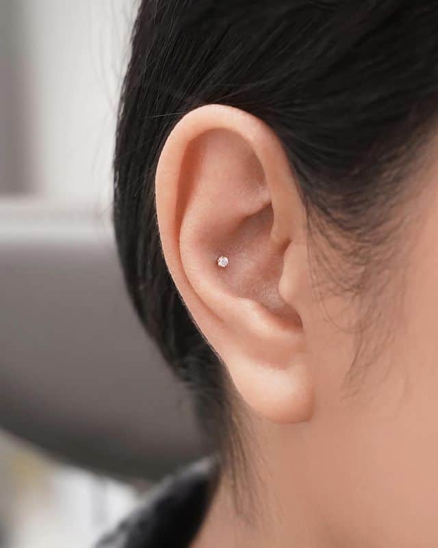 Incredibile piercing all'orecchio conchiglia