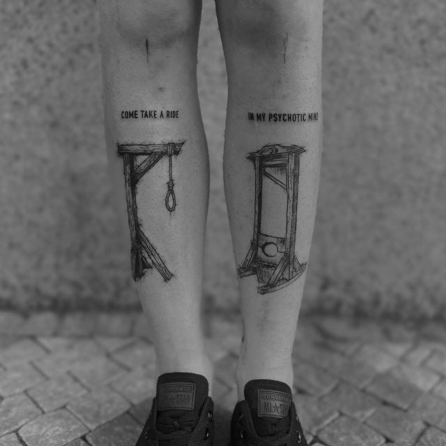 Symmetrical leg tattoos for women