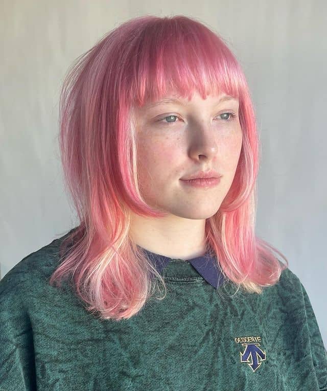 Unique pink hair