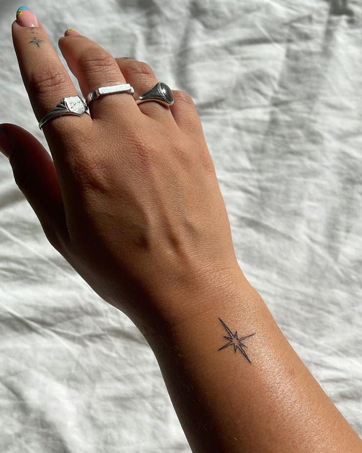 10. A single sparkle tattoo design
