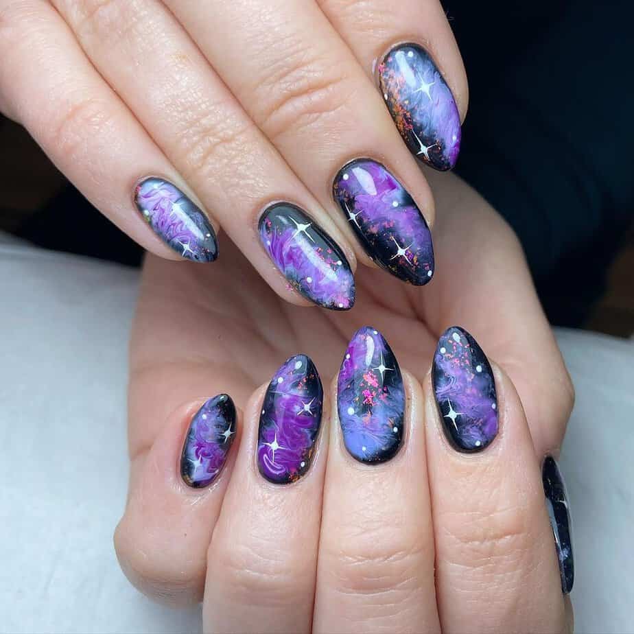 12. Smokey galaxy nails