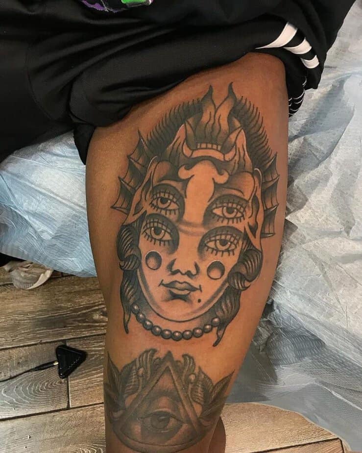 12. Four-eyed Shiva tattoo that will have all eyes on you