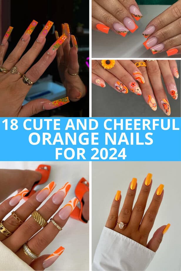 18 Unghie arancioni carine e allegre per il 2024
