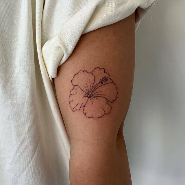 1. Simple hibiscus tattoo design