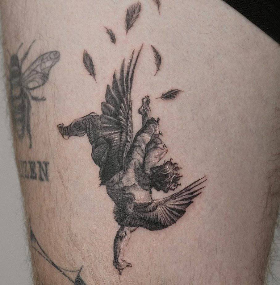 20 Iconic Icarus Tattoos To Remind You To Soar Into The Sky