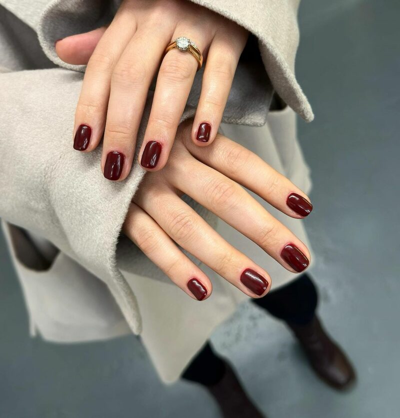 2. Light black cherry nails