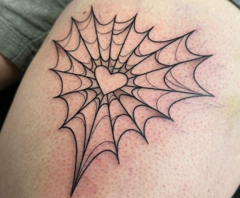 20 Astounding Spider Web Tattoo Ideas Woven From Ink 981x809 1