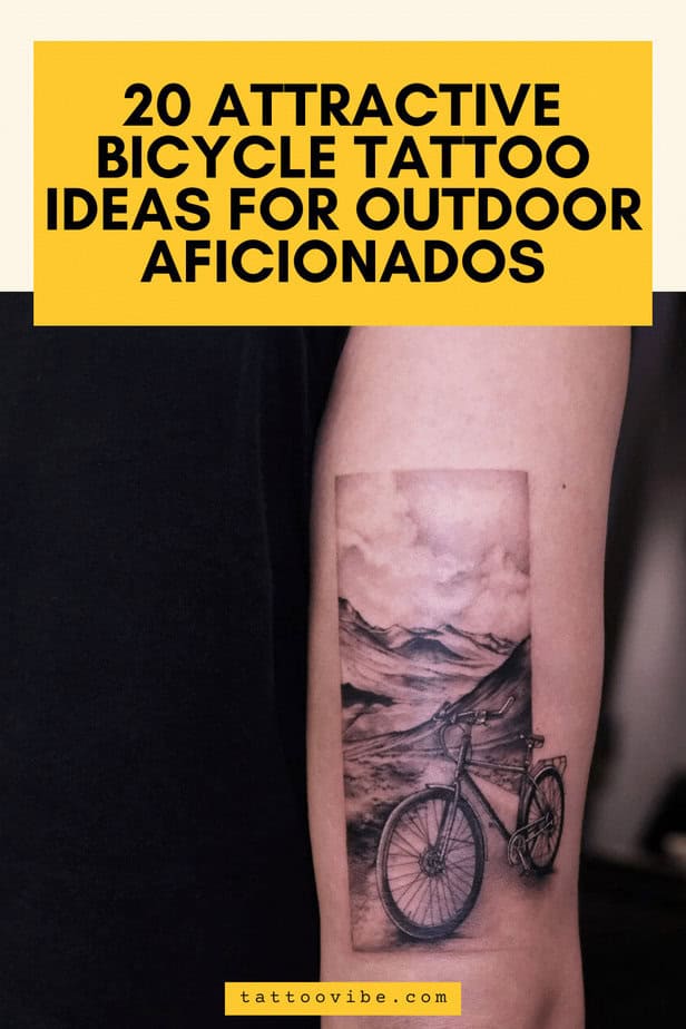 20 attraenti idee di tatuaggio con la bicicletta per gli amanti dell'aria aperta