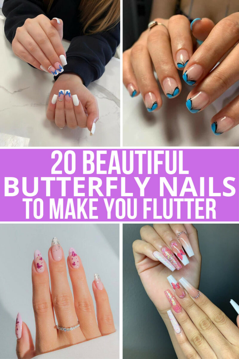 20 Beautiful Butterfly Nails To Make You Flutter