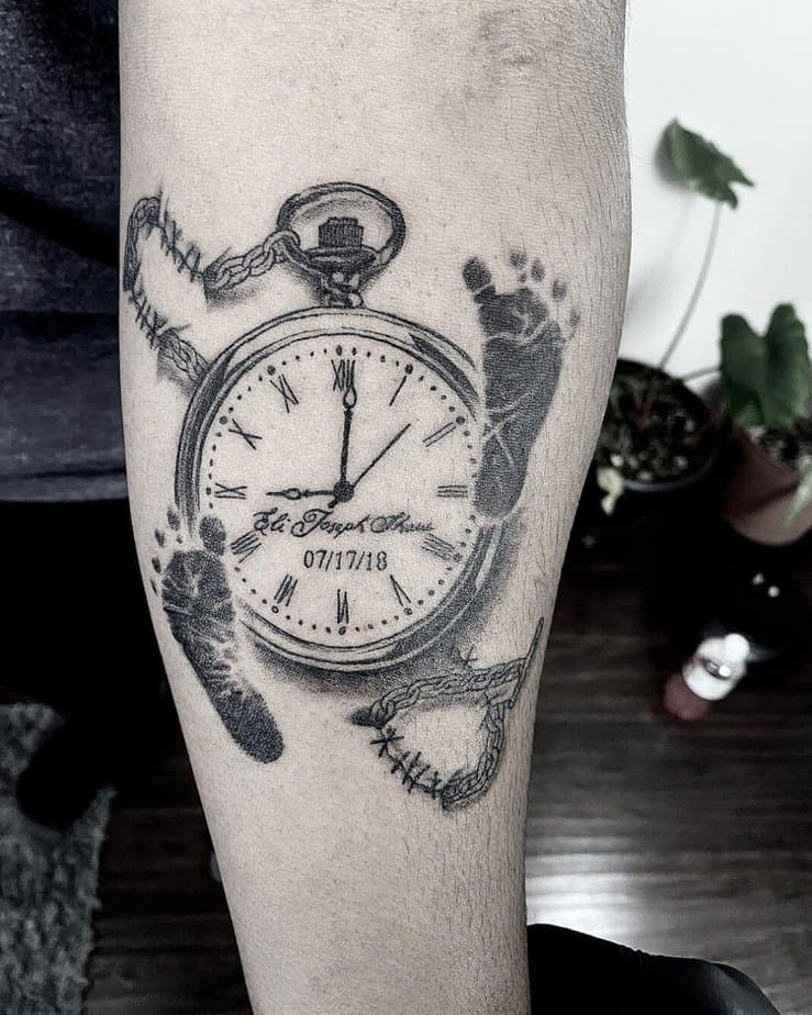Classic birth clock tattoos