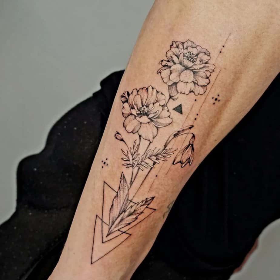 3. A floral tattoo