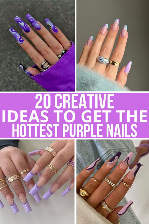 20 idee creative per ottenere le unghie viola più sexy