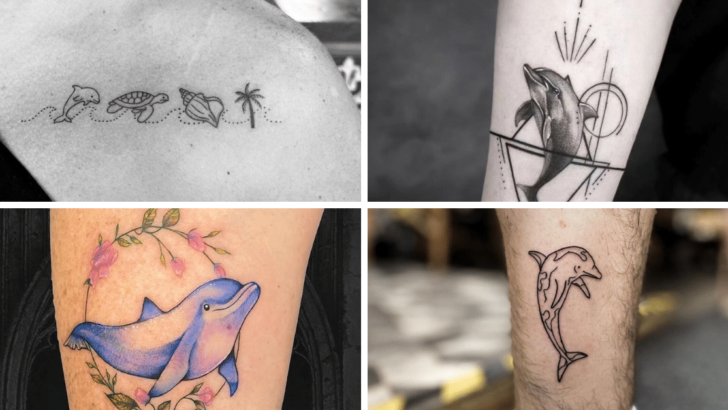 20 idee di tatuaggi di delfini giocosi come questo animale.