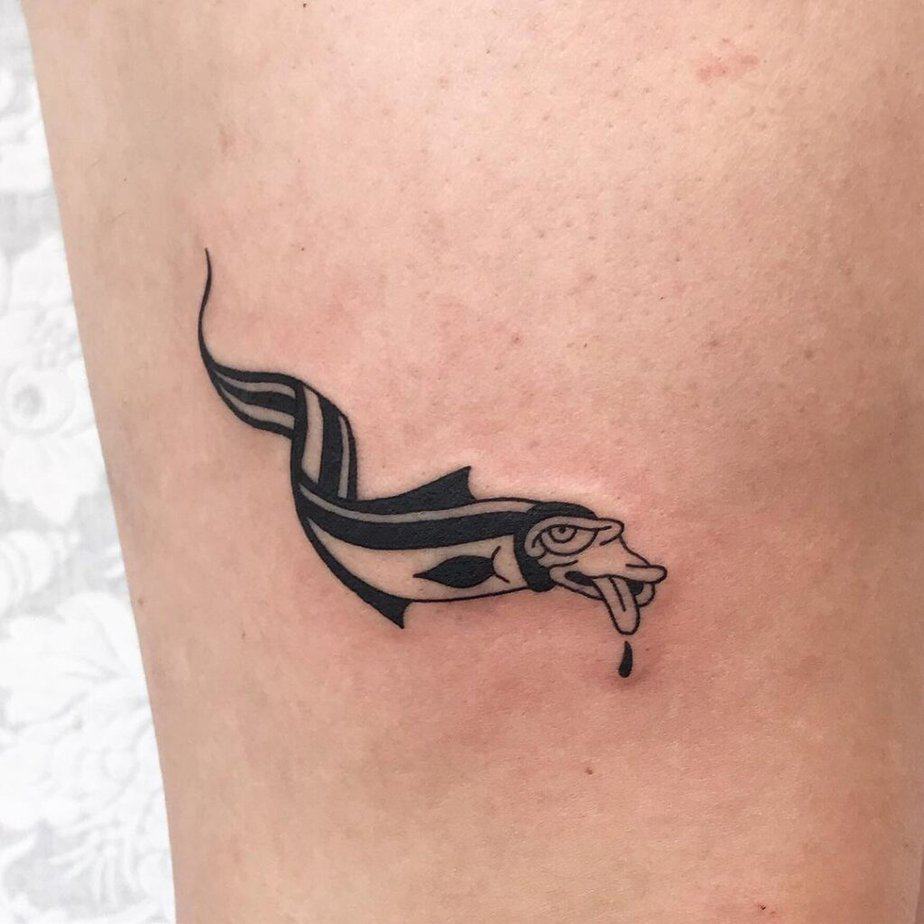 15. Traditional and simple eel tattoo