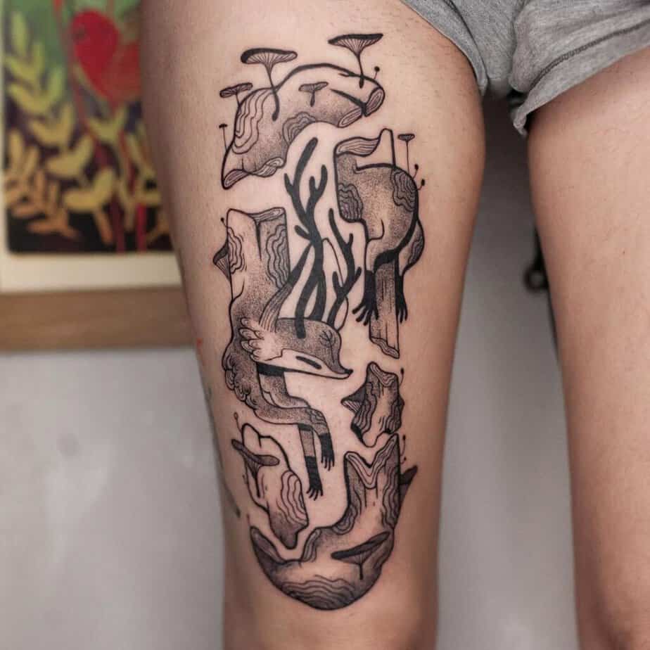 17. Abstract fox tattoo