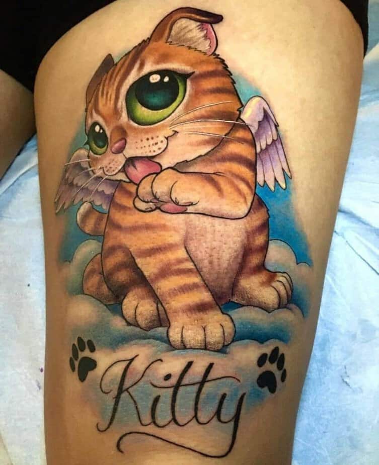 16. Un tatuaggio di un gattino