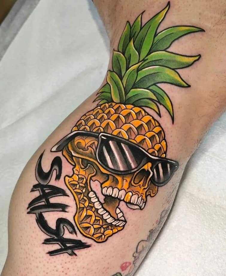 18. A pineapple tattoo