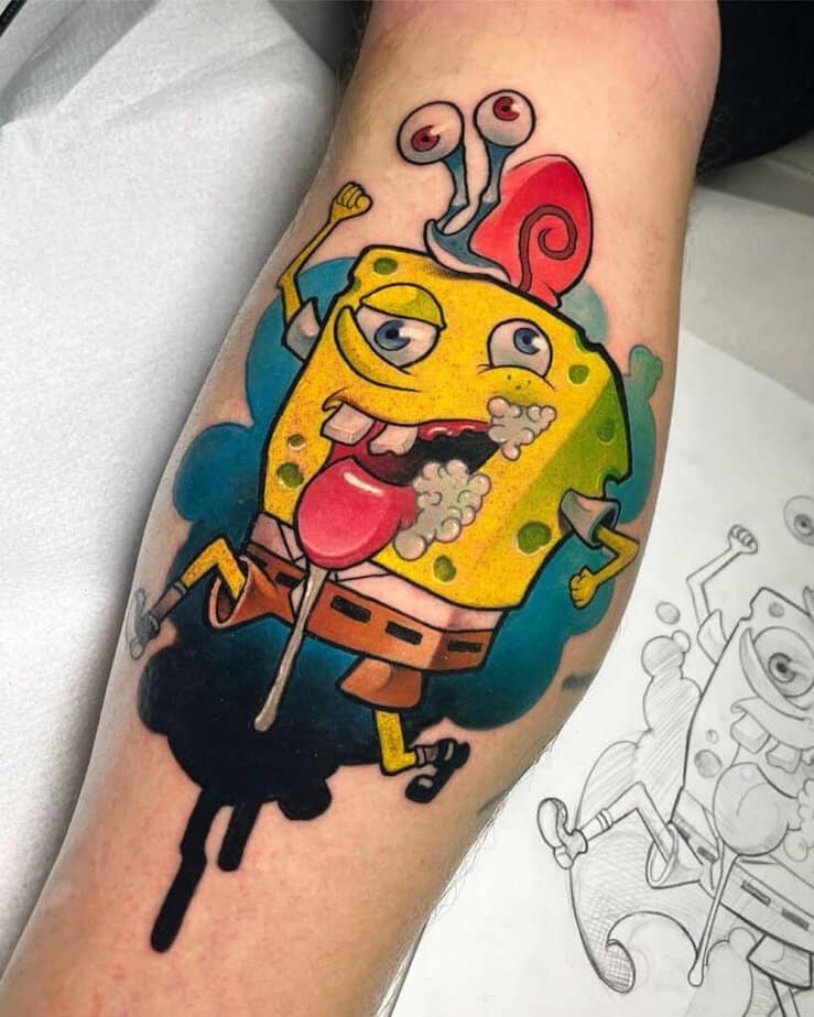 5. Un tatuaggio di Sponge Bob