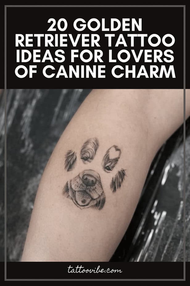 20 idee di tatuaggio sul Golden Retriever per gli amanti del fascino canino