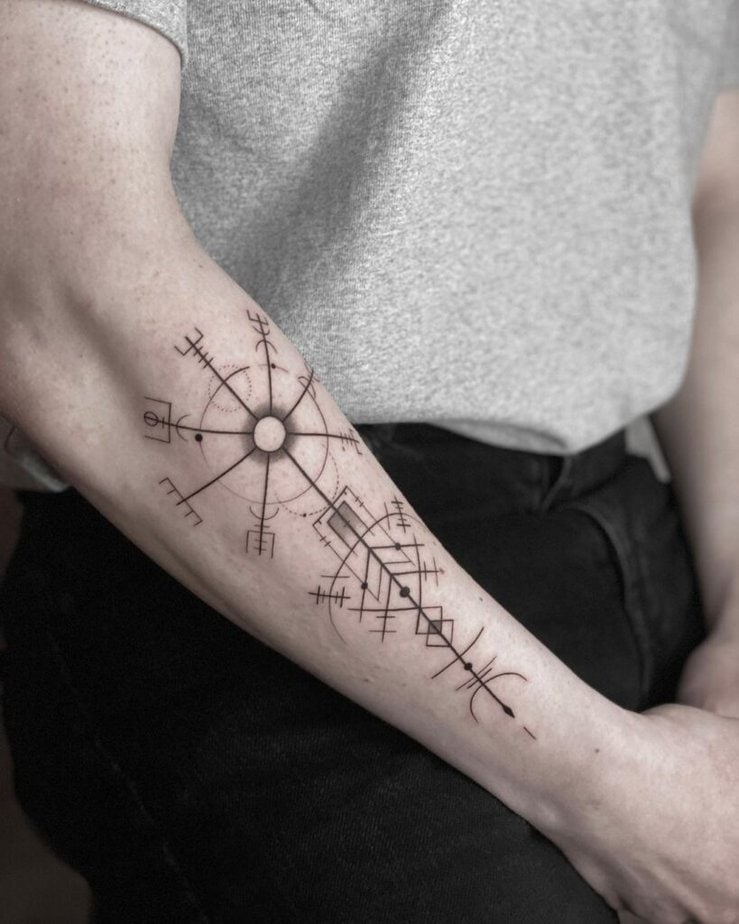 20. The protective Nordic Vegvisir symbol on your arm