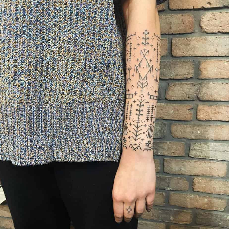 19. A complex tribal tattoo