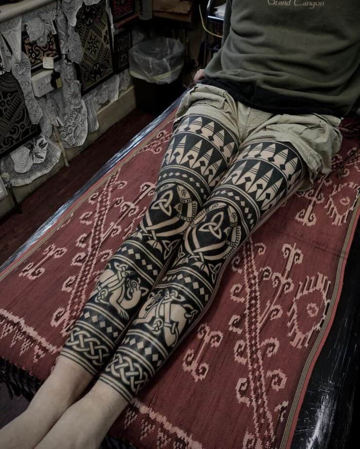 20. A Celtic tribal tattoo