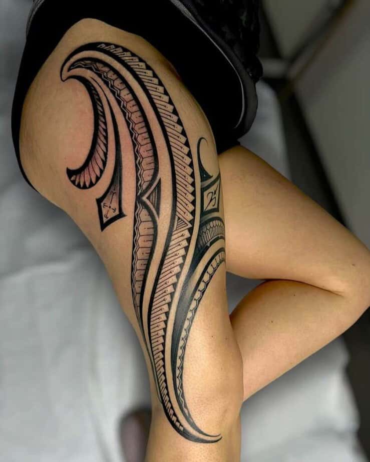 7. A tribal thigh piece