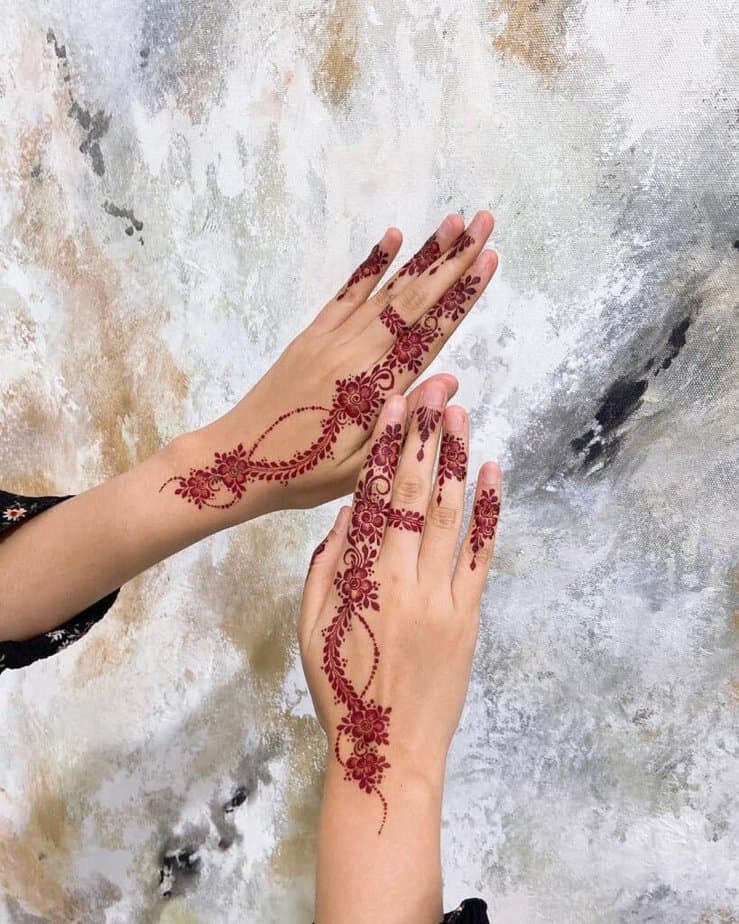 6. A red henna tattoo 