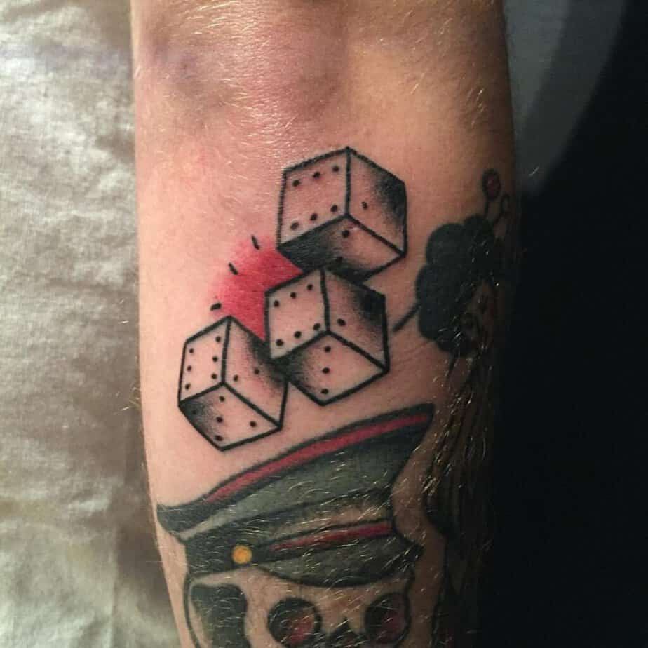 19. A dice tattoo