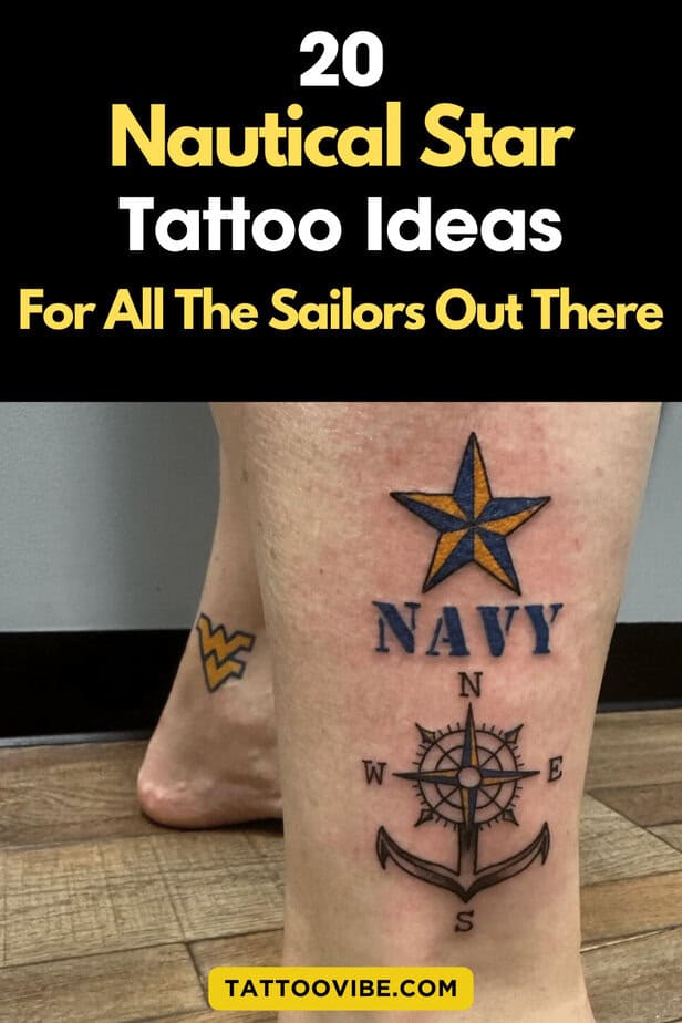 20 idee di tatuaggi a forma di stella nautica per tutti i marinai