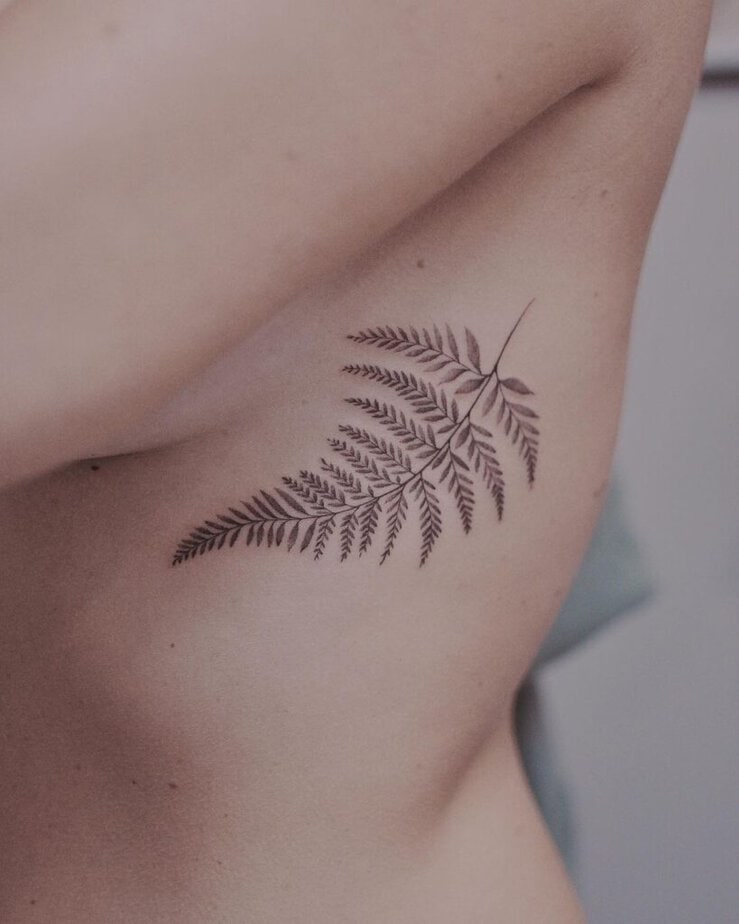 15. A fern tattoo on the ribcage 