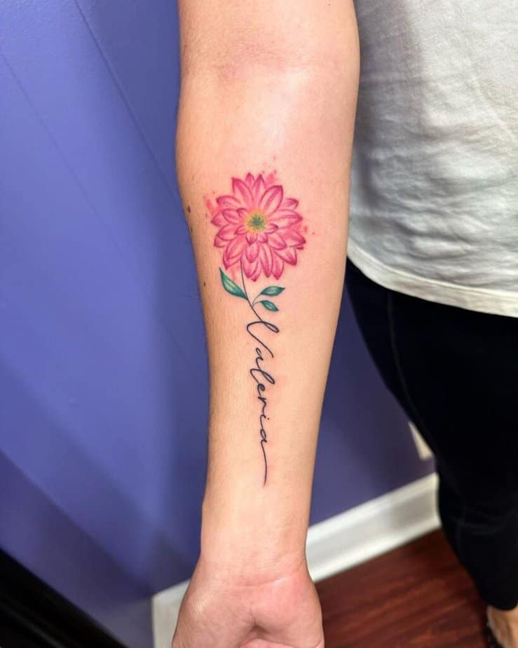14. Dahlia with a lettering