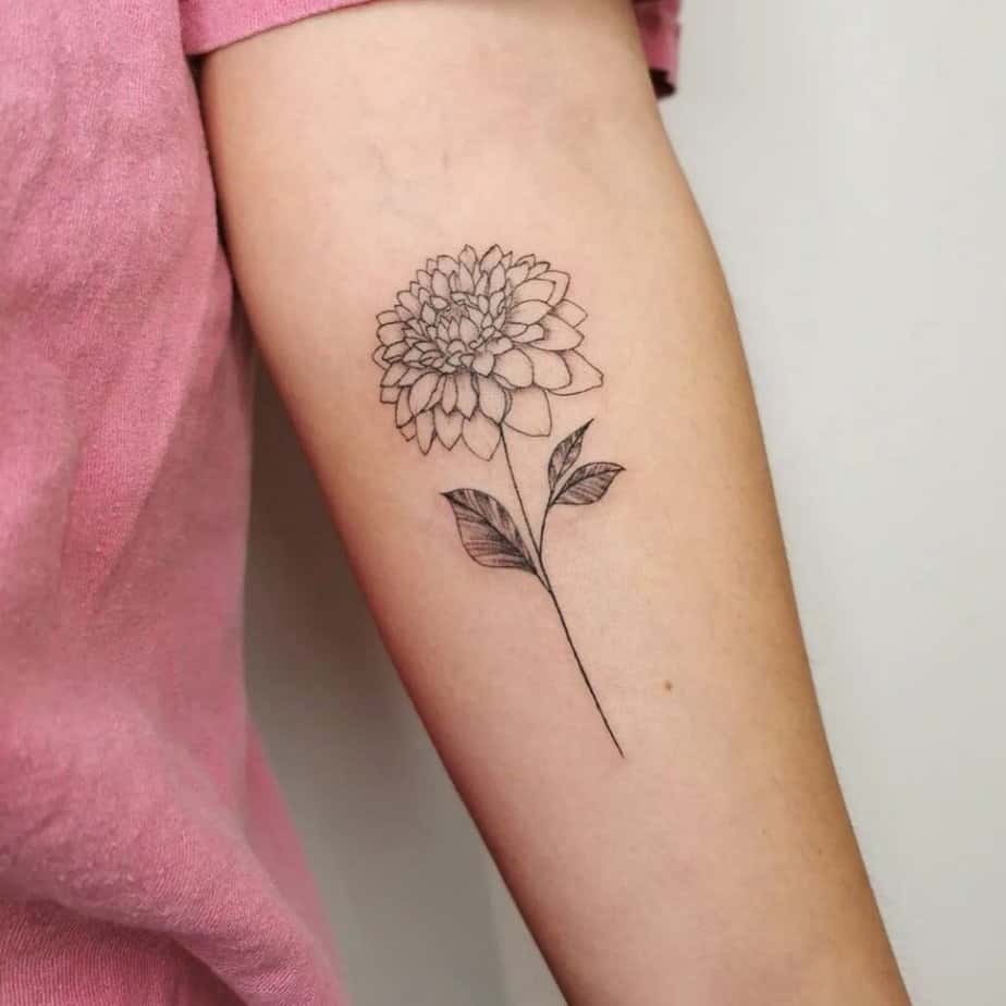 9. A simple dahlia tattoo