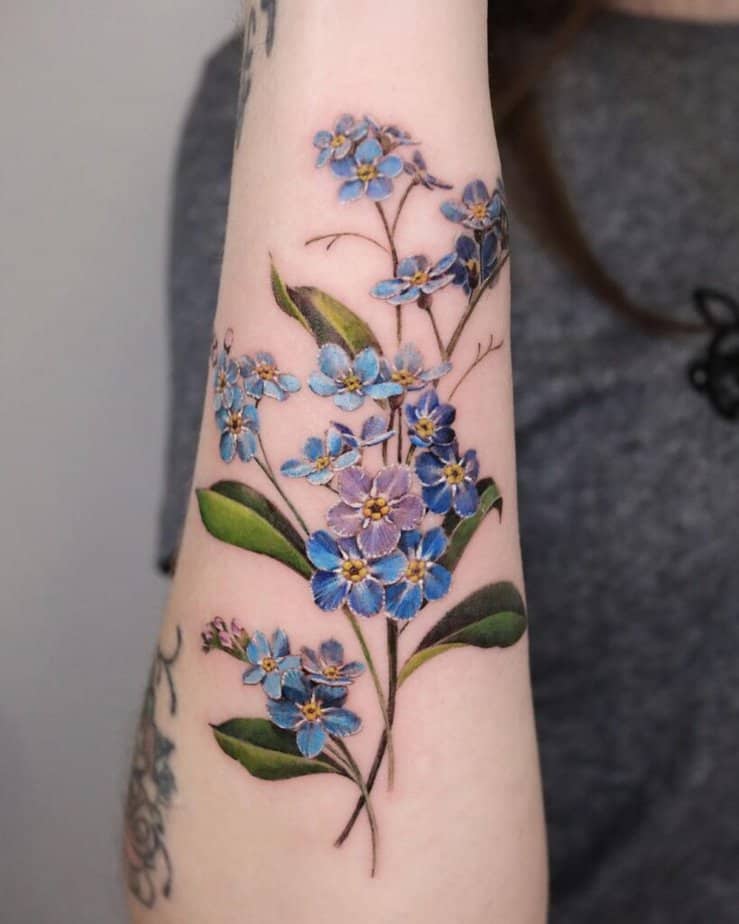 18. A forget-me-not tattoo