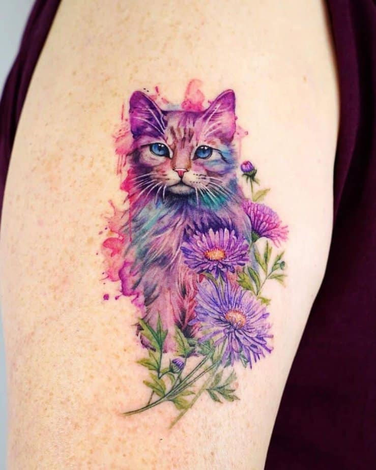 19. Un tatuaggio di gatto