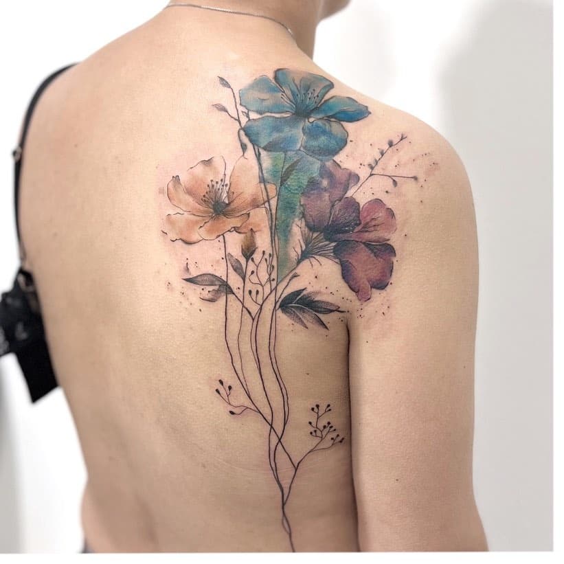 6. A floral tattoo