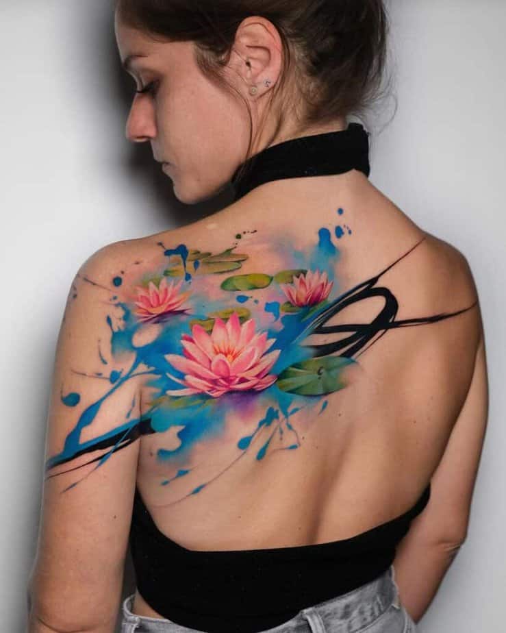 7. A water lily tattoo