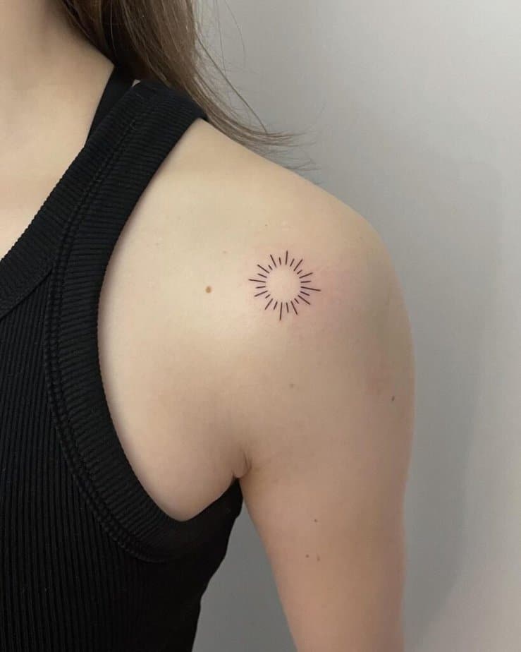 7. Simple sun tattoo