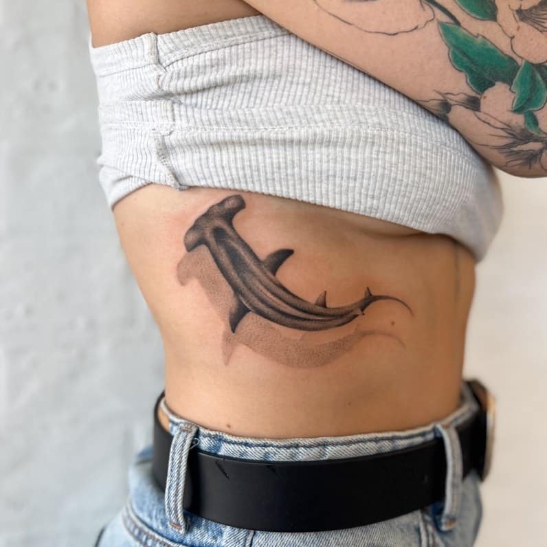 10. A hammerhead shark tattoo