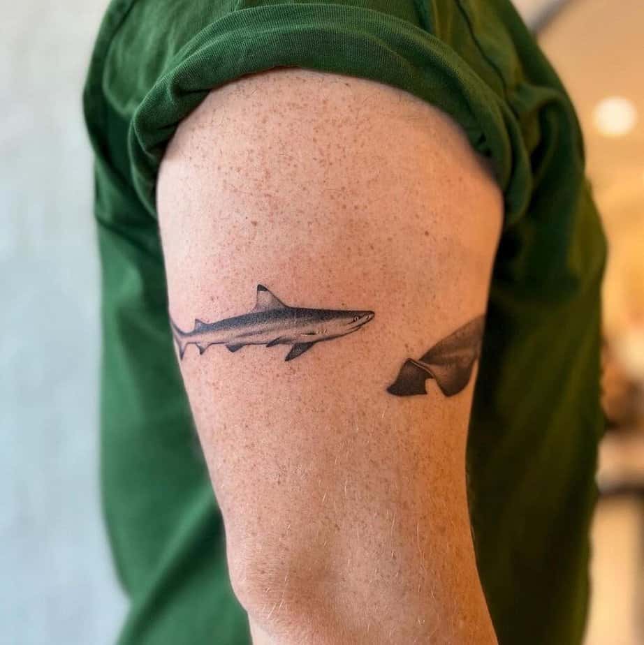 11. A blacktip reef shark tattoo