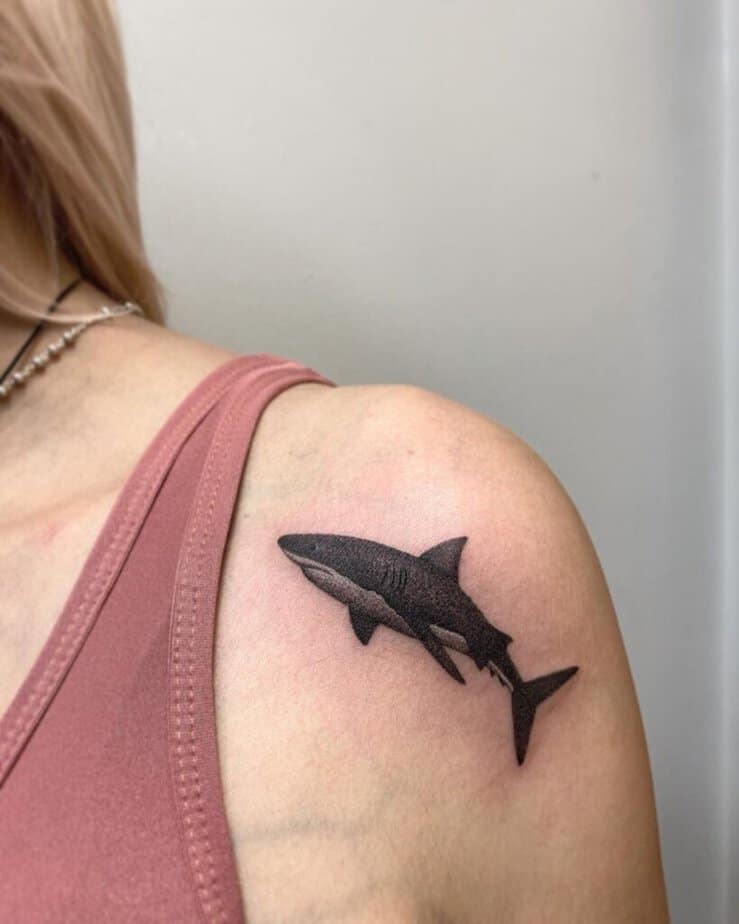 19. A great white shark tattoo