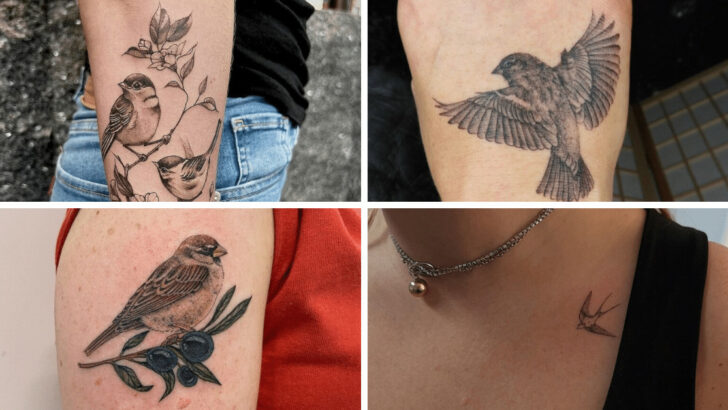 20 tatuaggi di passeri da aggiungere alla vostra collezione di inchiostro.