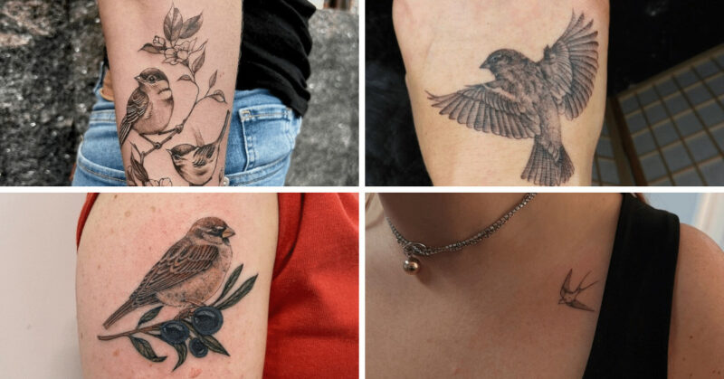 20 Sparrow Tattoos Youll Want To Add To Your Ink Collection