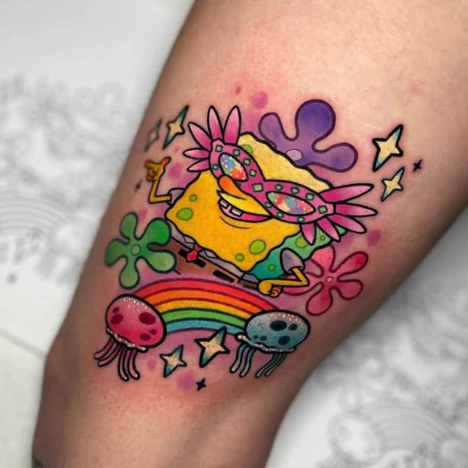 17. A tattoo of fabulous SpongeBob