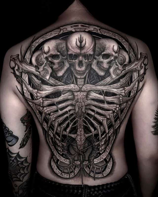 1. Epic Back Gothic Tattoo