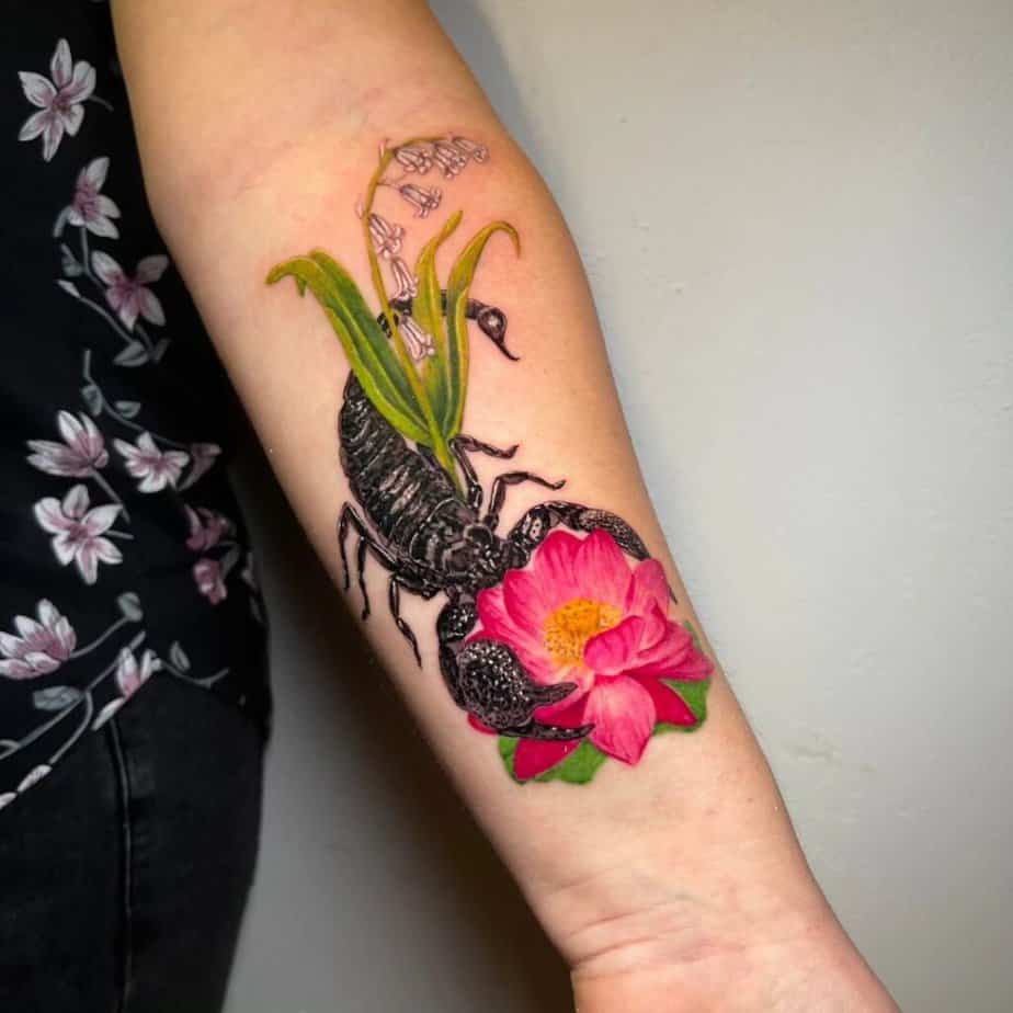 12. Scorpion and flowers