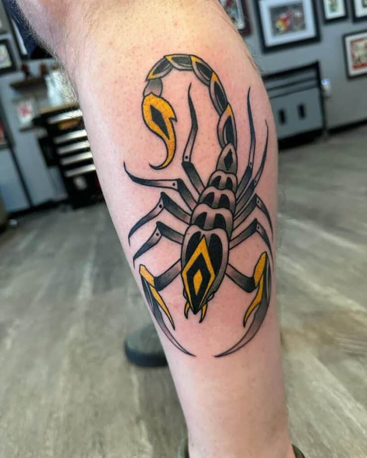 17. Scorpion with a pop of yellow
