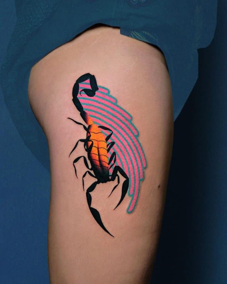 4. Tatuaggio vibrante dello scorpione